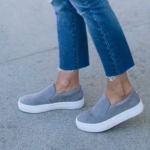 Steve Madden Gray Suede Gills Slip Ons